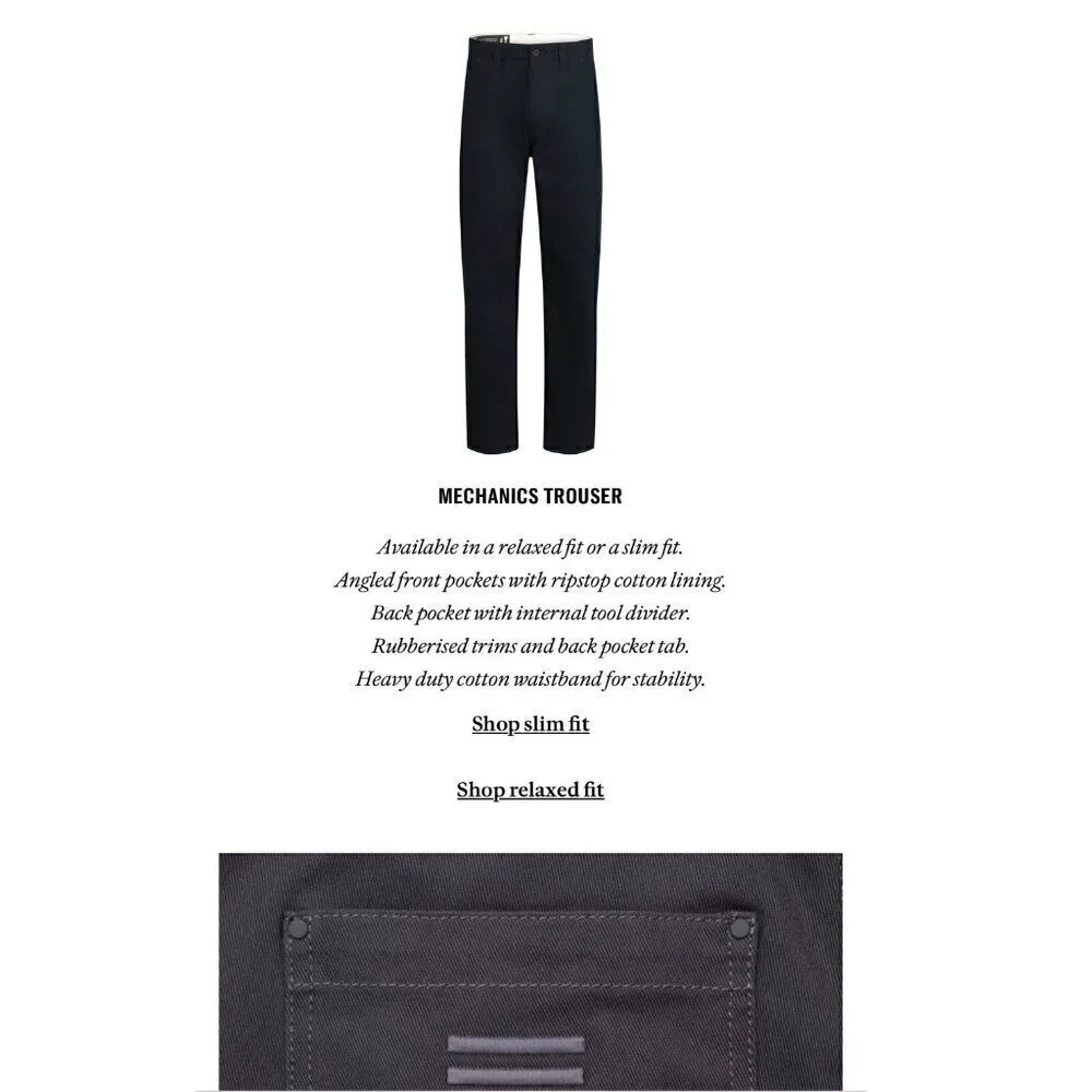 Ralpha relaxed fit Cotton Mechanic trousers pants , navy, Size 34 M52